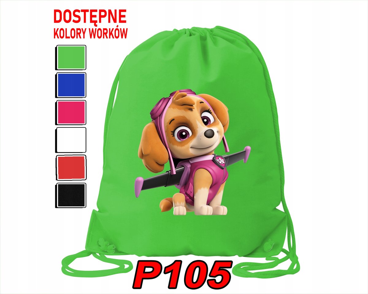 WOREK SZKOLNY NA WF BUTY SPORTOWY DLA DZIECKA PIESKI 5 WZORÓW + IMIĘ