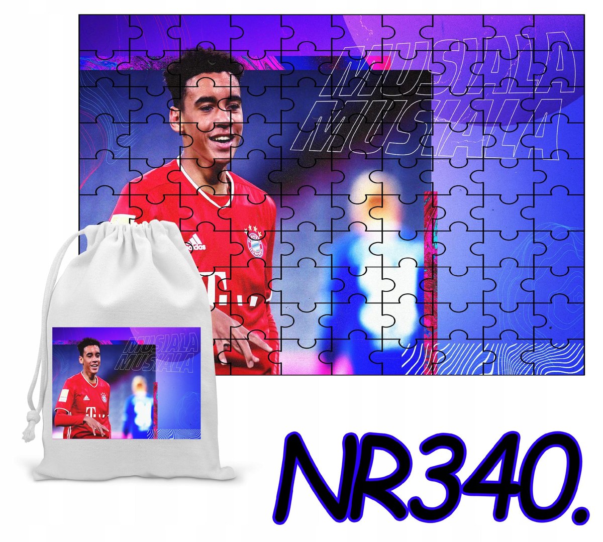 PUZZLE 192 EL.UKŁADANKA JAMAL MUSIALA PREZENT PIŁKARZ+ WORECZEK Z NADRUKIEM