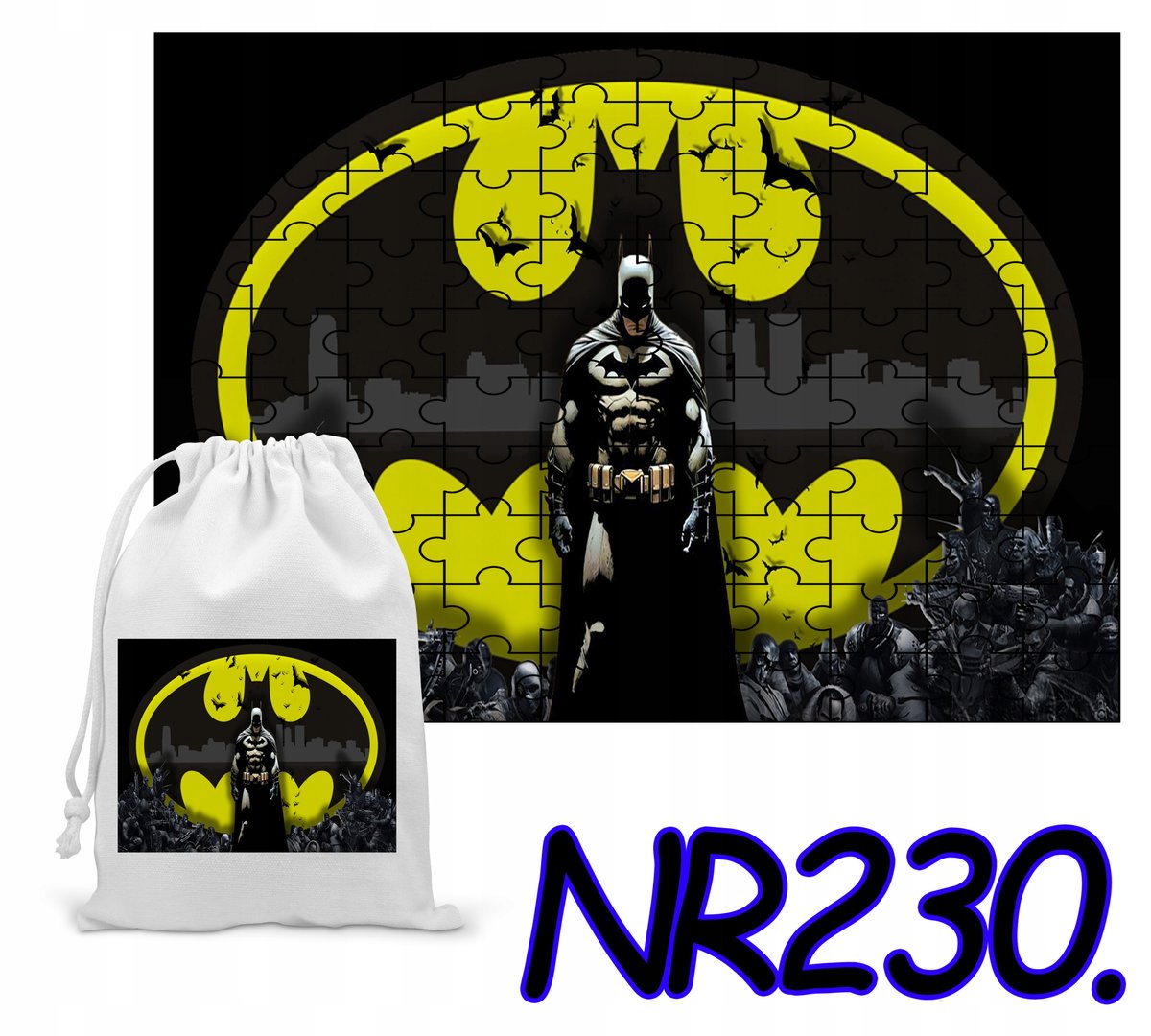 PUZZLE 110 EL. UKŁADANKA PREZENT BATMAN AVENGERS+ WORECZEK Z NADRUKIEM