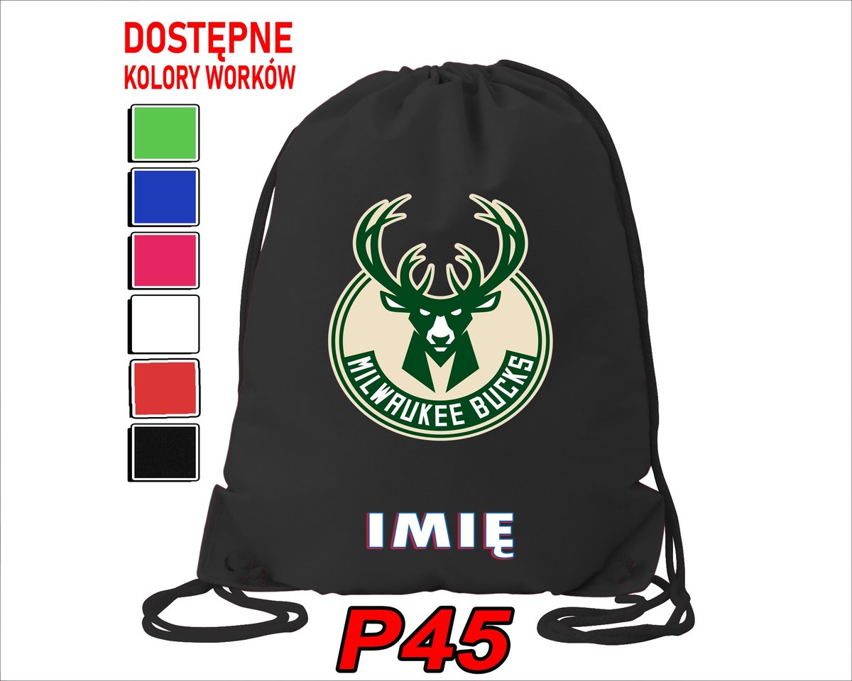 WOREK SZKOLNY NA WF TRENING BUTY SPORTOWY DLA FANA MILWAUKEE BUCKS NBA