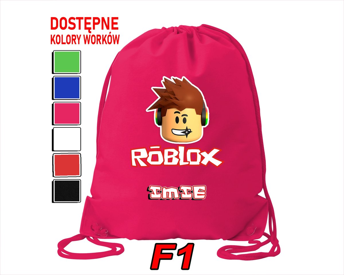 WOREK SZKOLNY NA WF TRENING SPORTOWY Z NADRUKIEM ROBLOX - IMIĘ