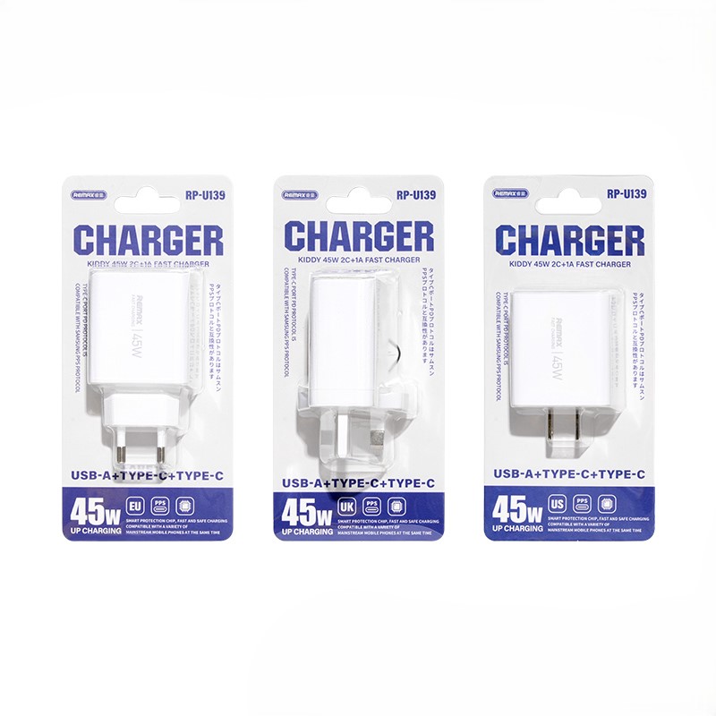 ŁAD SIEC KIDDY SERIES 45W RP-U139 2xUSB-C/1xUSB WHITE