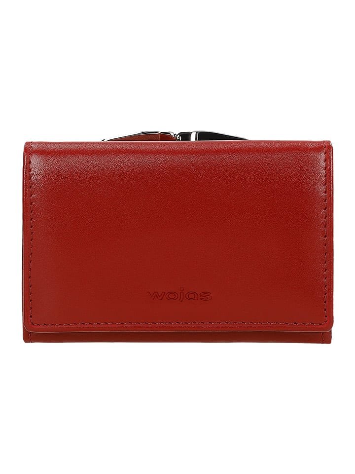 Wojas Skórzany portfel w kolorze czerwonym - 12 x 8 x 2 cm