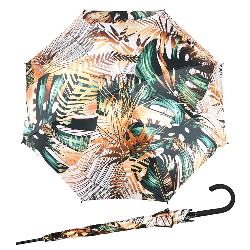Parasol damski Doppler Imperial Precious półautomatyczny długi wzór roślinny