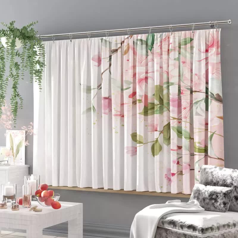 Firanka woalowa drukowana na taśmie justine 270x150 cm - 150 cm 270 cm
