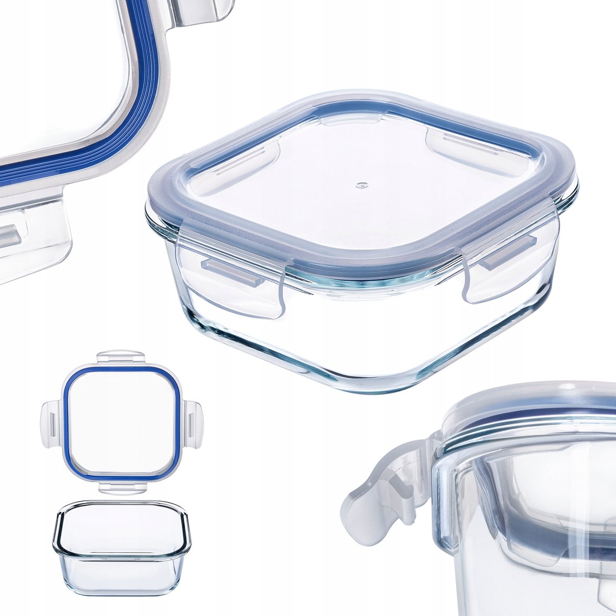 KADAX Szklany Pojemnik Na ��ywno���� 320ml Z Pokrywk�� Pude��ko ��niadani��wka