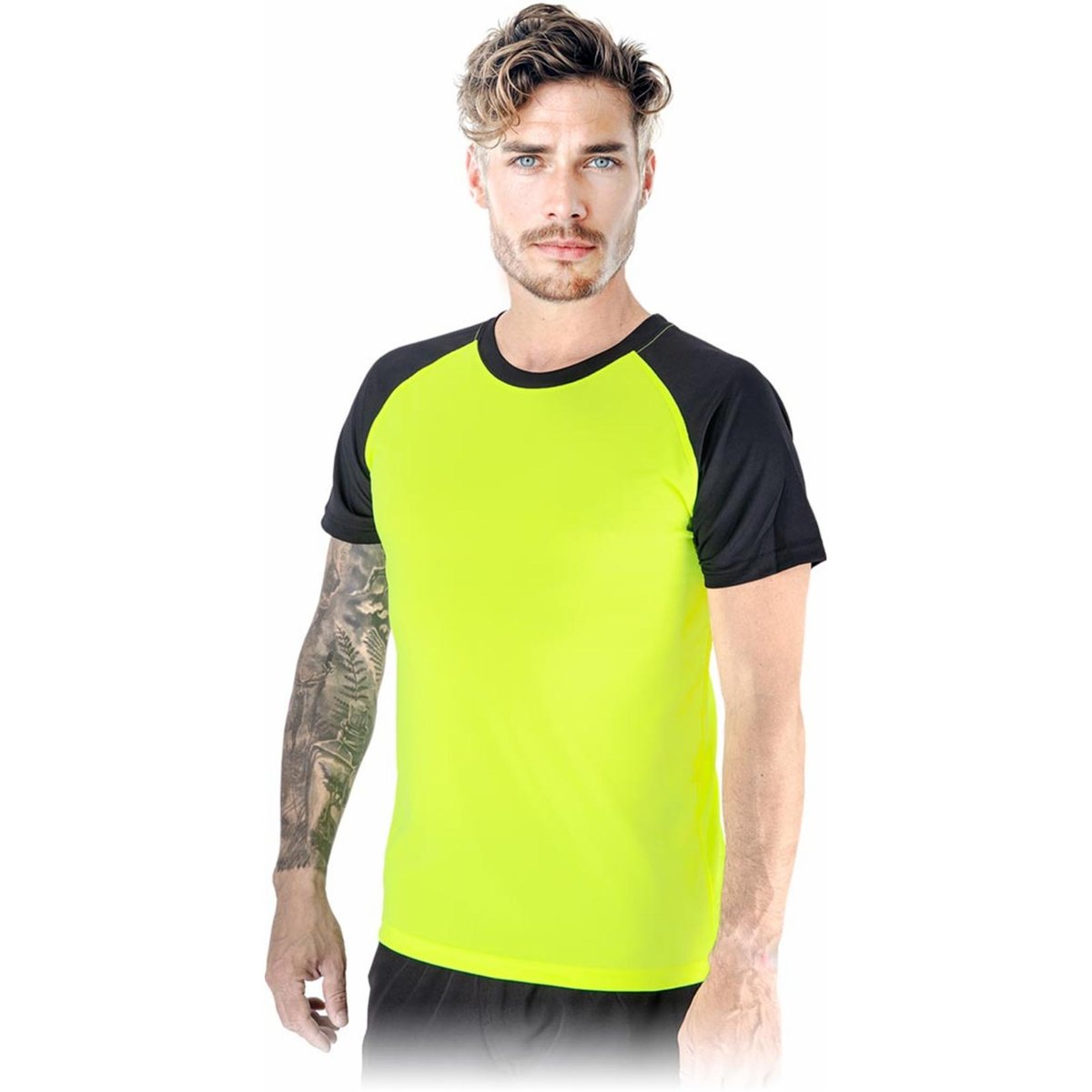 T-shirt kolor żółto-czarny S