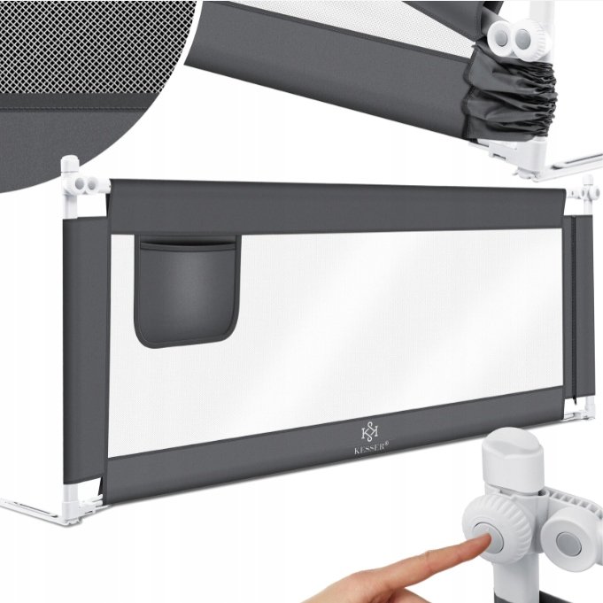 BARIERKA OCHRONNA NA ŁÓŻKO OSŁONA ZABEZPIECZAJĄCA 150 X 44 X 72-96