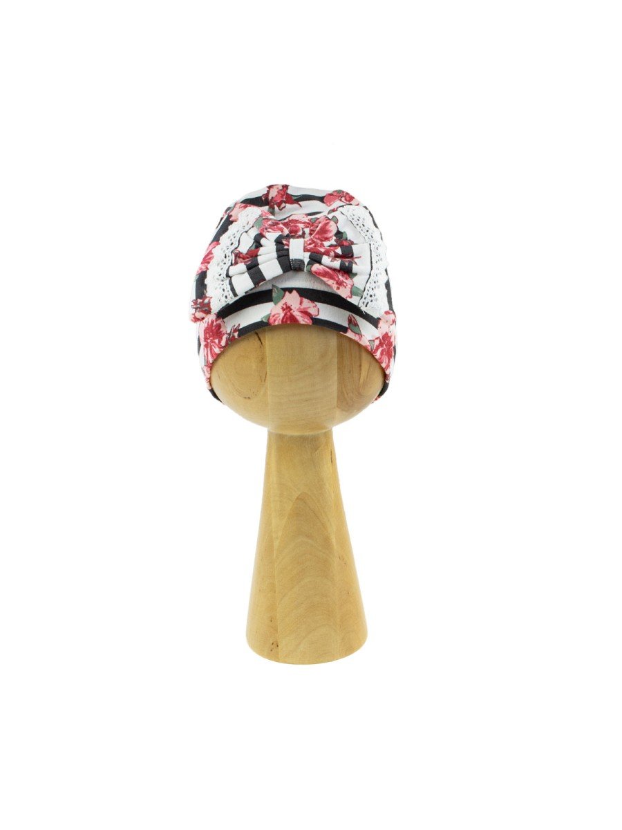 Dziewczęca czapka kokarda biała Nicol,r.68/74