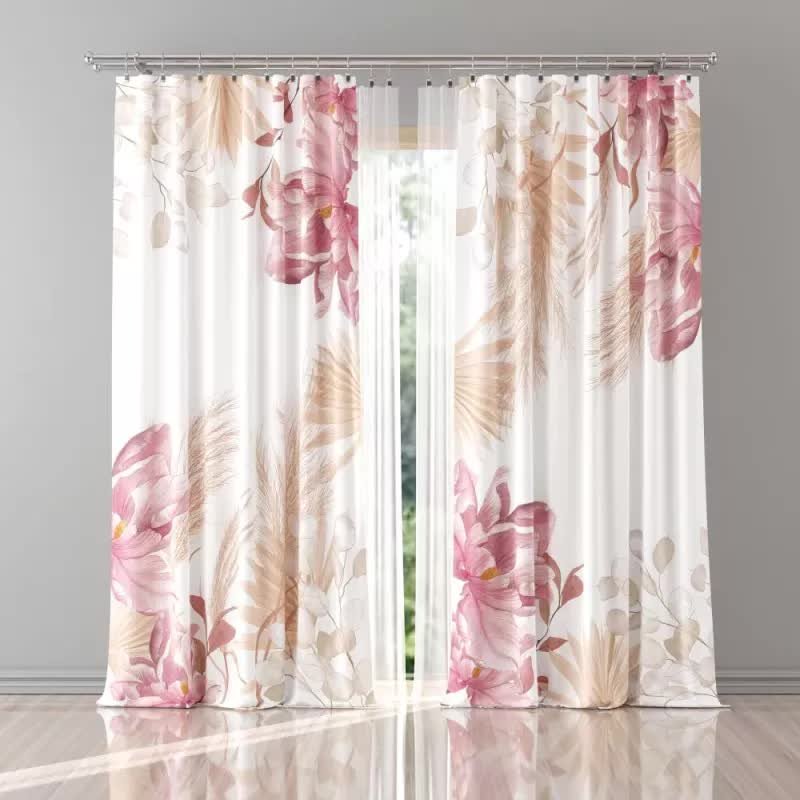 Zasłona gotowa tkanina drukowana danteria 150x250 cm - 250 cm 150 cm