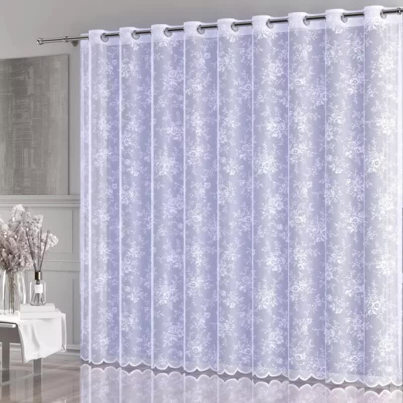 Firanka żakardowa gotowa Kladia na przelotkach 500x250 cm biała