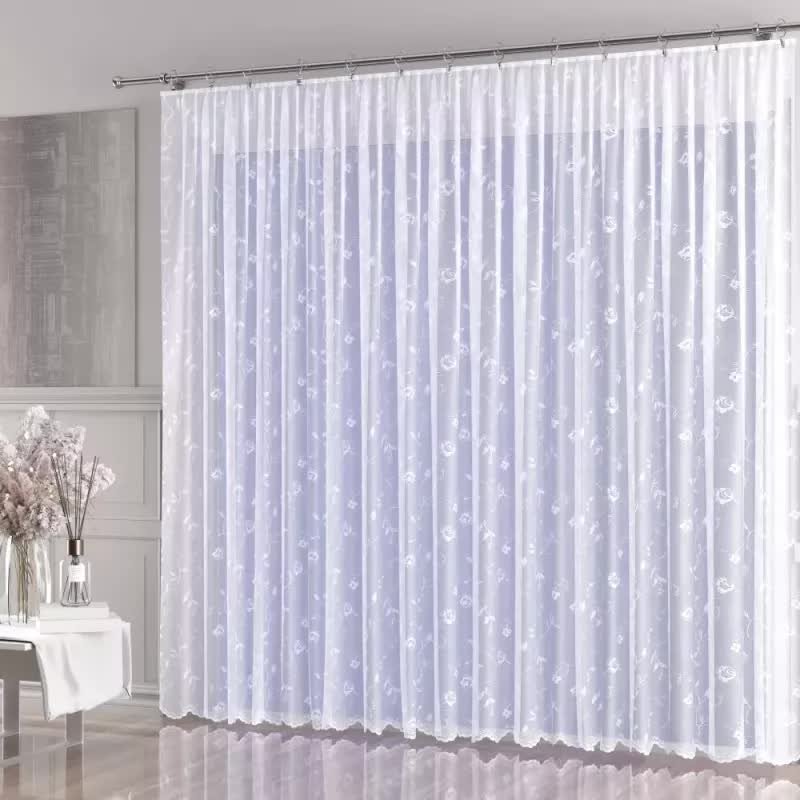 Firanka żakardowa gotowa Daniela na taśmie 500x250 cm biała