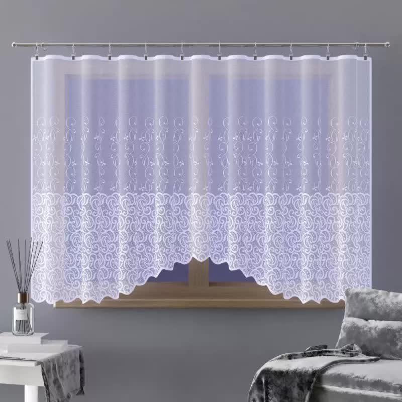 Firanka gotowa żakardowa brunera a098 300x150 cm biała - 150 cm 300 cm