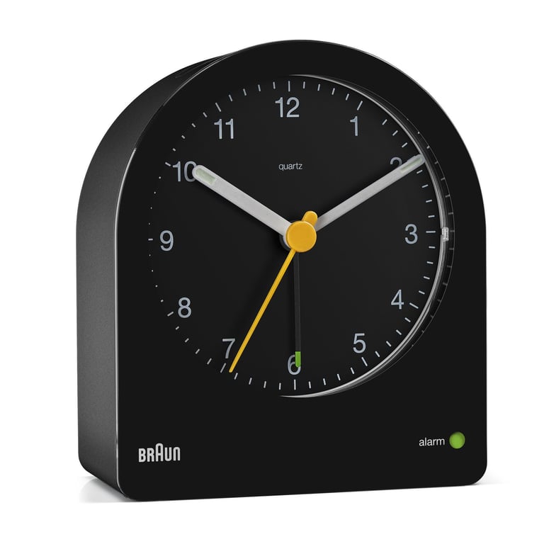 Braun BC22 Kwarcowy budzik Czarny, Żółty