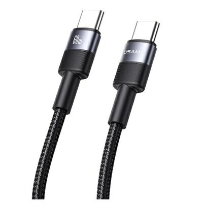 Kabel USB-C - USB-C USAMS Aluminum Alloy SJ724USB01 60W 1.2m Czarny
