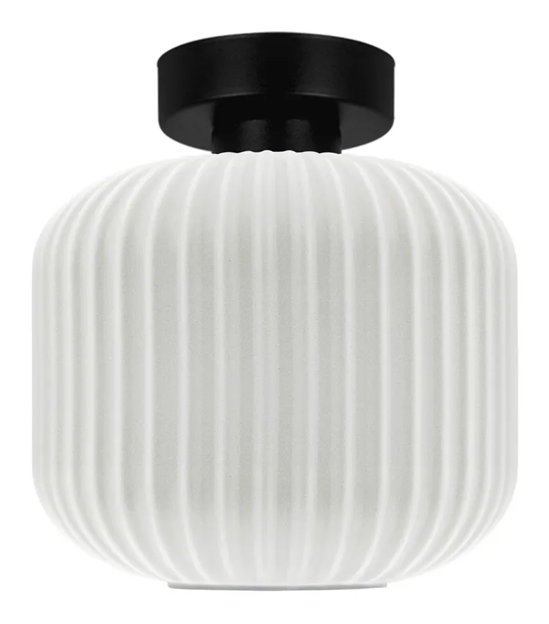 Lampa sufitowa ze szklanym kloszem biała L4-R09
