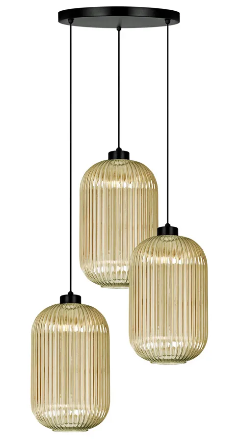 Lampa wisząca ze szklanymi kloszami beżowa D6-H60