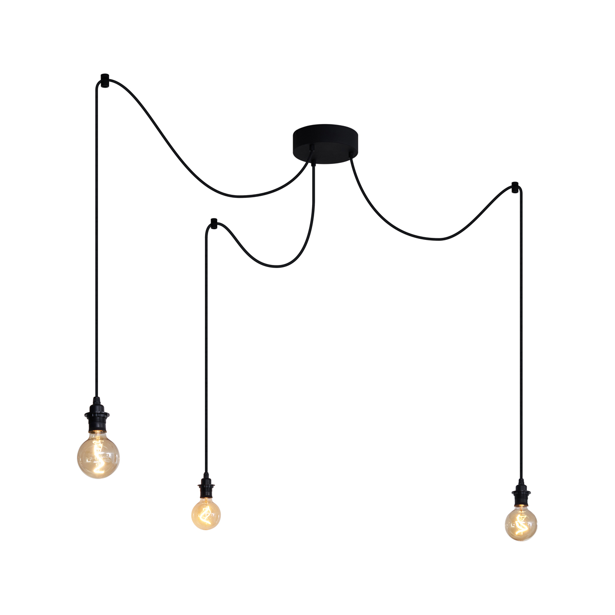 QAZQA Ogrodowa lampa wisząca czarna 3-punktowa IP44 - Cava