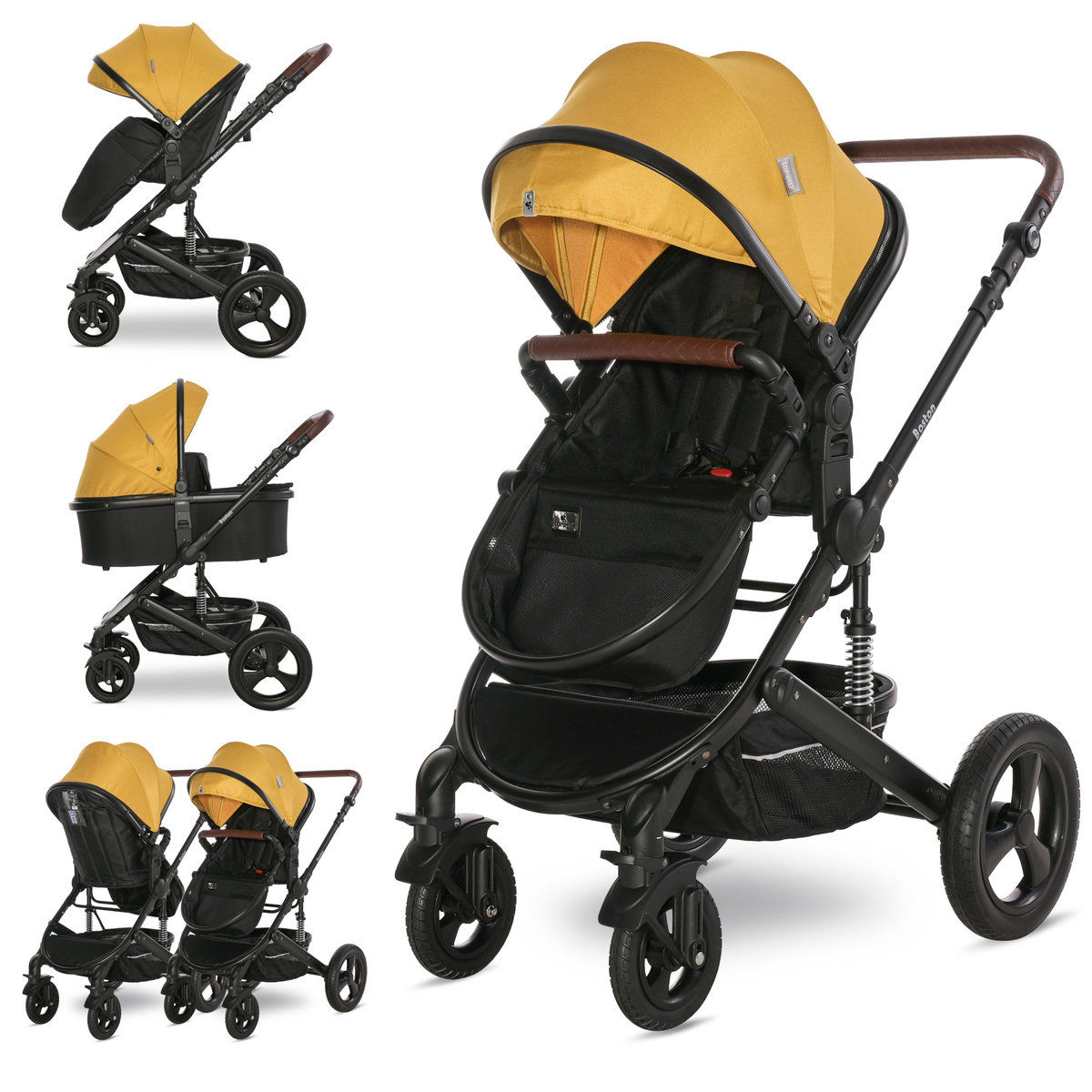 LORELLI BOSTON - WÓZEK WIELOFUNKCYJNY 2W1 LEMON CURRY