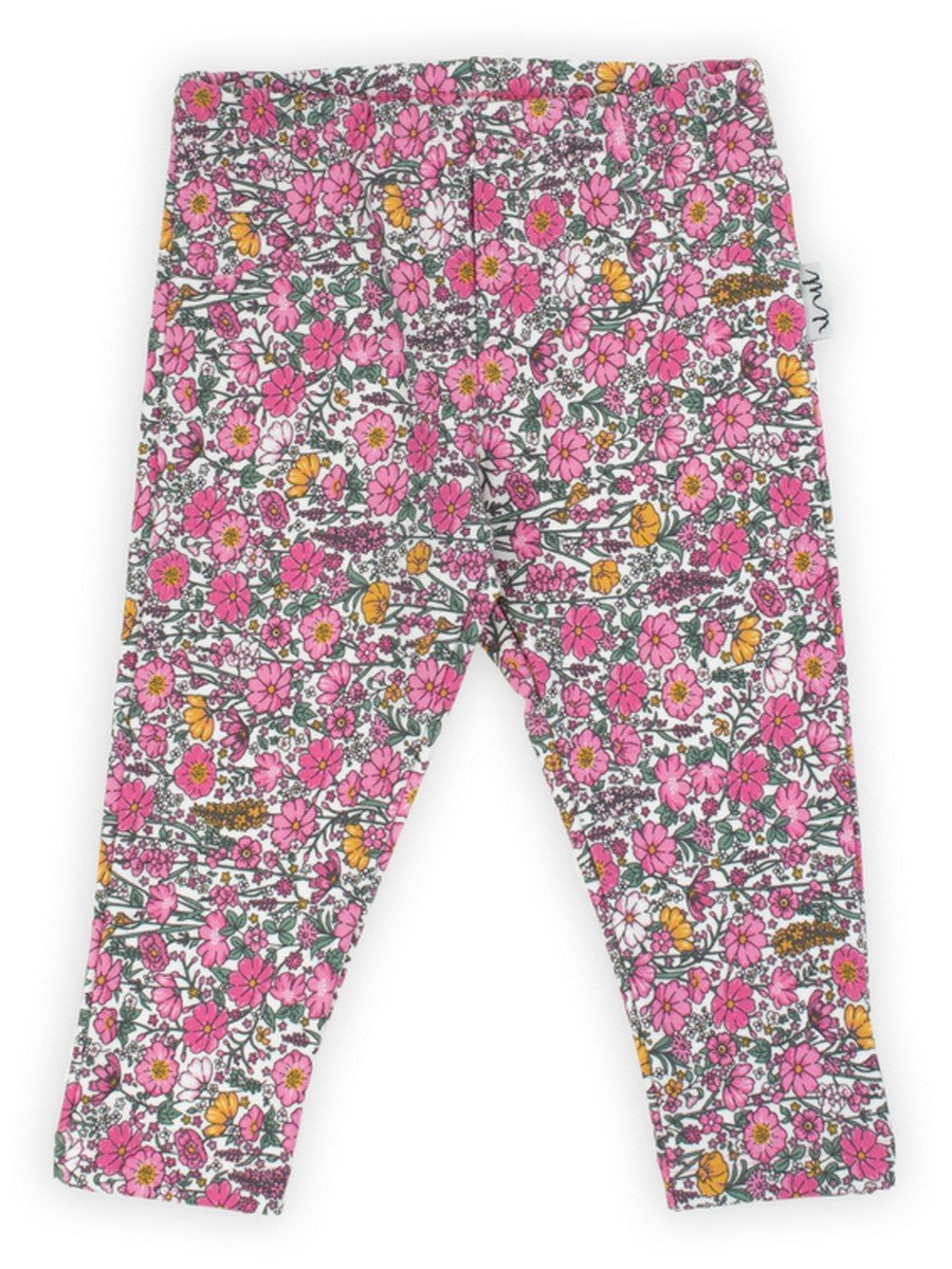 Dziewczęce legginsy dresowe łąka różowe Nicol,r.134