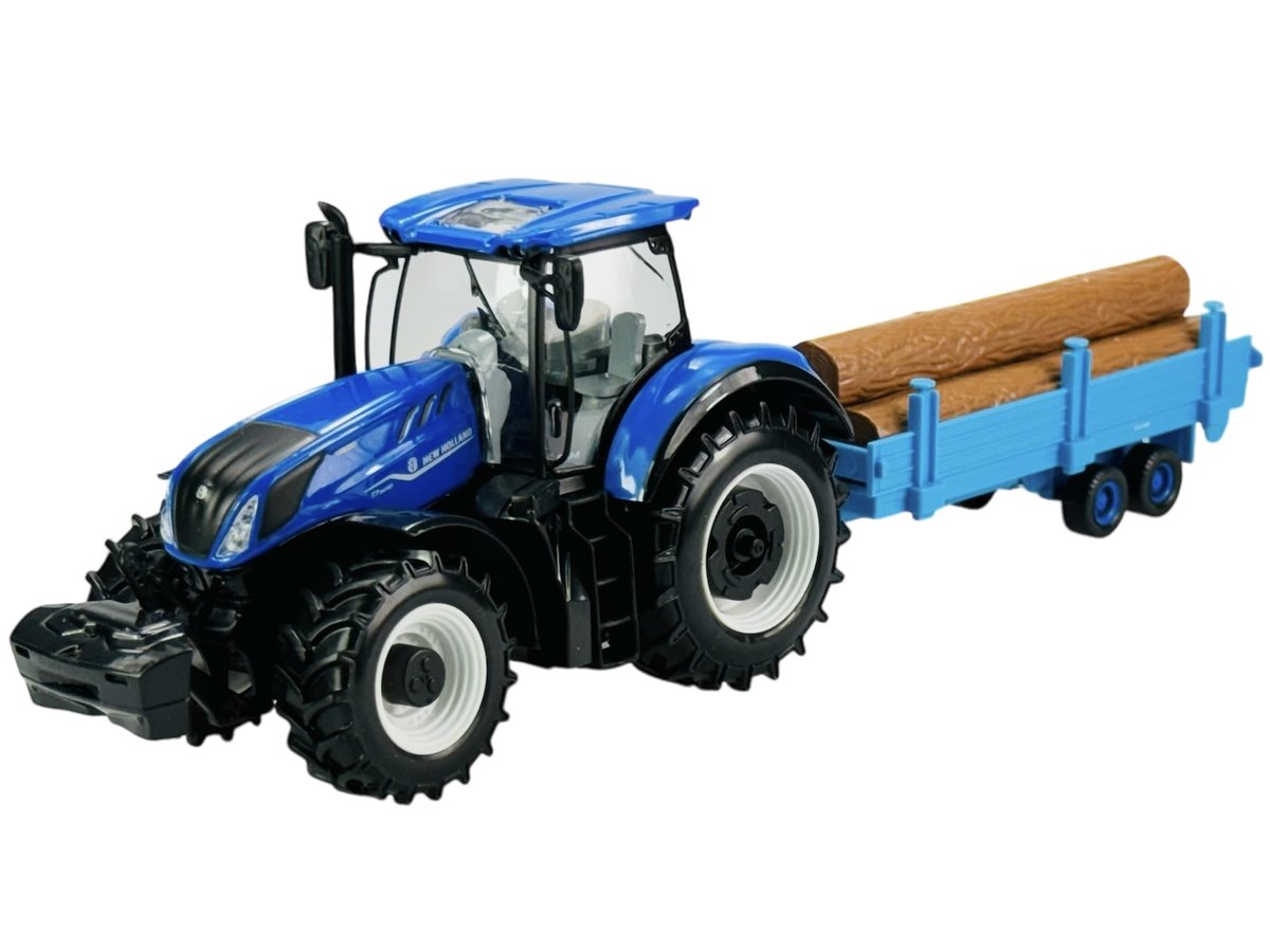 BBURAGO TRAKTOR NEW HOLLAND T7.315 HD Z PRZYCZEPĄ NA DREWNO 1:32 44068