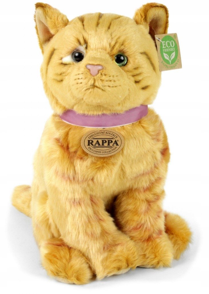 Maskotka Kotek Brązowy Rudy Pręgowany Siedzący - 25cm