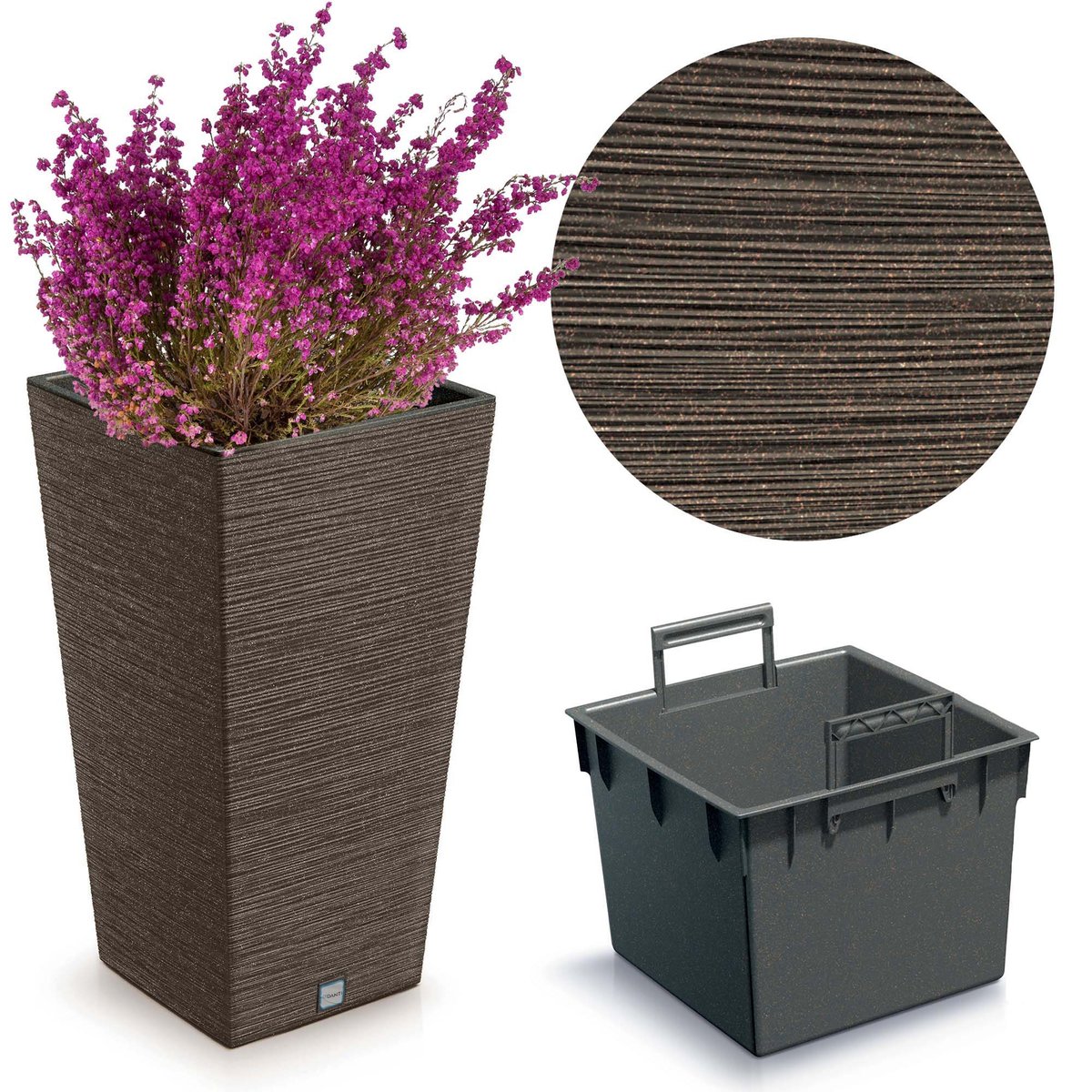 Doniczka Donica Ogrodowa 24 Cm Na Taras Do Ogrodu Domu Eco Wood Wysoka