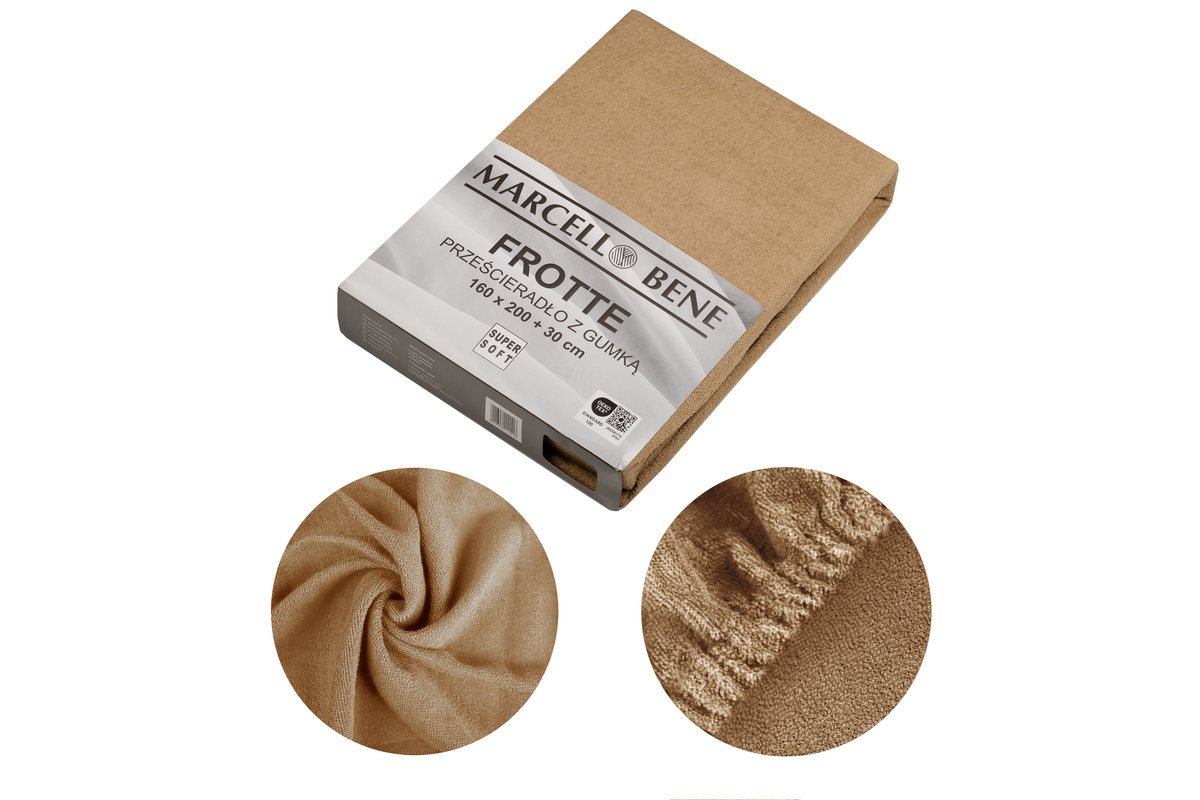 Marcell Bene Prześcieradło MB Frotte 120x200+30cm beżowy