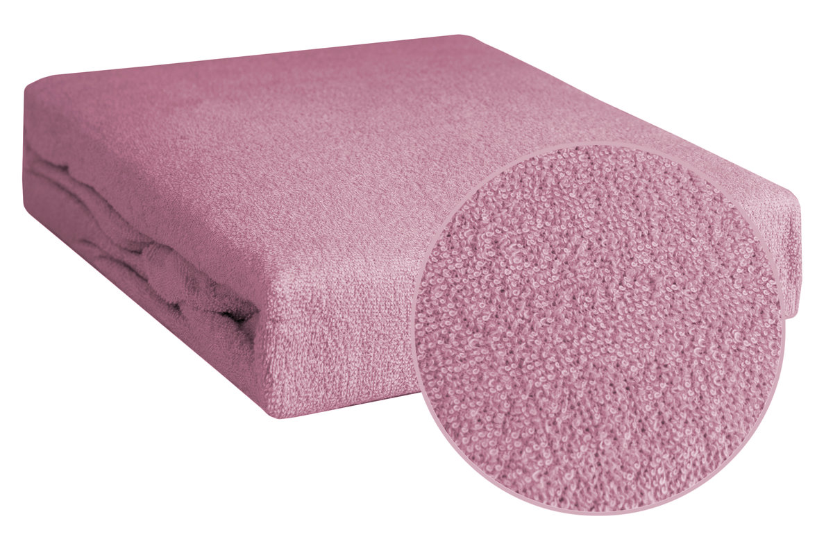 Prześcierdało z gumką Frotte 220x200+30cm różowy