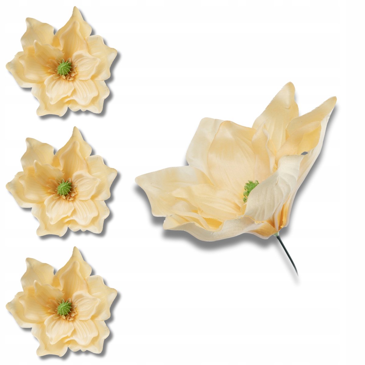 MAGNOLIA sztuczna Główka wyrobowa Kwiaty sztuczne MAGNOLIE Stroik 12 szt.