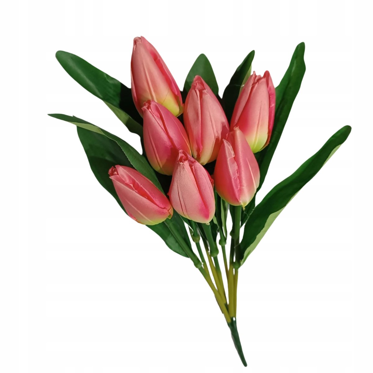 RÓŻOWE TULIPANY BUKIET PĄKI x7 Kwiaty sztuczne 44cm Bukiet tulipanów