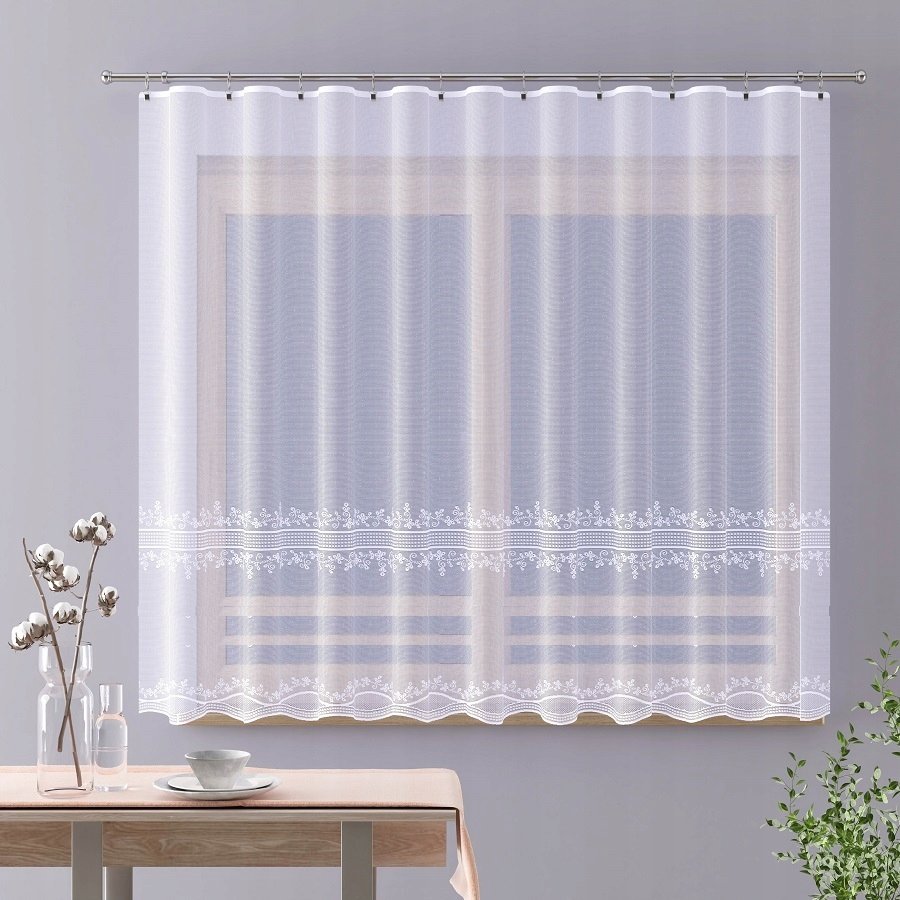 FIRANKA ŻAKARDOWA METRAŻOWA 648259 180 ZE WZOREM PASOWYM