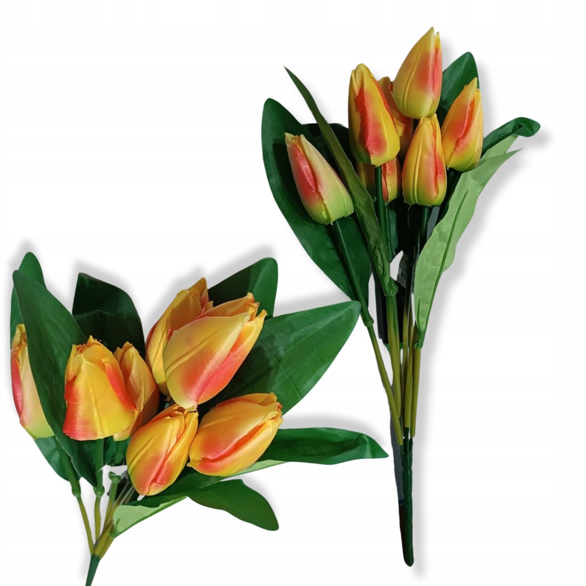 TULIPANY BUKIET ŻÓŁTE PĄKI x7 Kwiaty sztuczne 44 cm Bukiet tulipanów