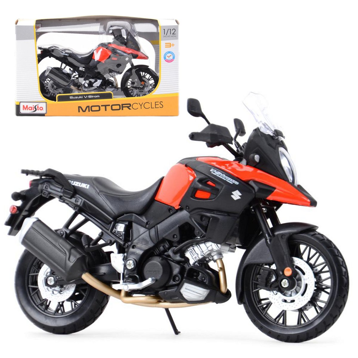 SUZUKI V-STROM MODEL MOTOCYKLA W SKALI 1:12 MAISTO