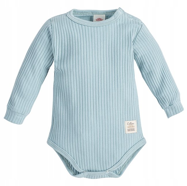 Body niemowlęce koperta bawełna prążek Makoma Harmony Natural Turkus 56 cm