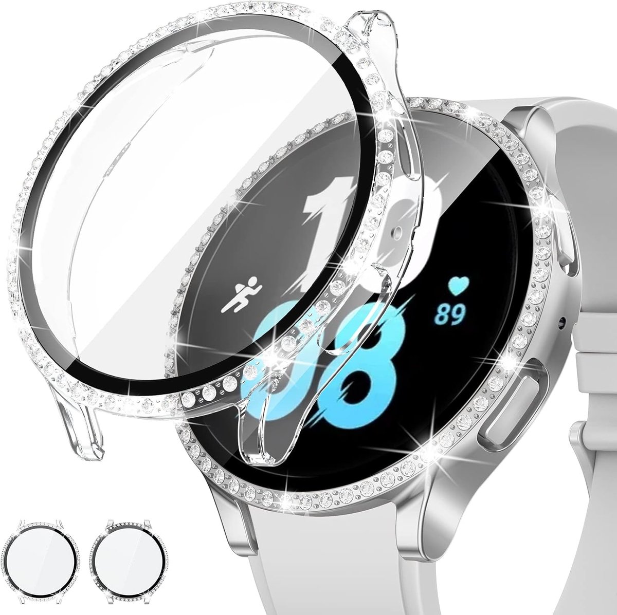 2x ETUI SAMSUNG GALAXY WATCH 5/4 44mm BŁYSZCZĄCE CYRKONIE OCHRONA EKRANU
