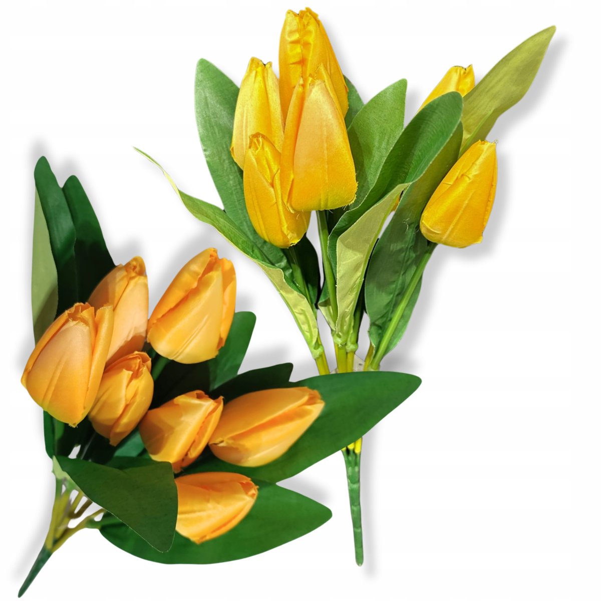 ŻÓŁTE TULIPANY BUKIET PĄKI x7 Kwiaty sztuczne 44cm Bukiet tulipanów