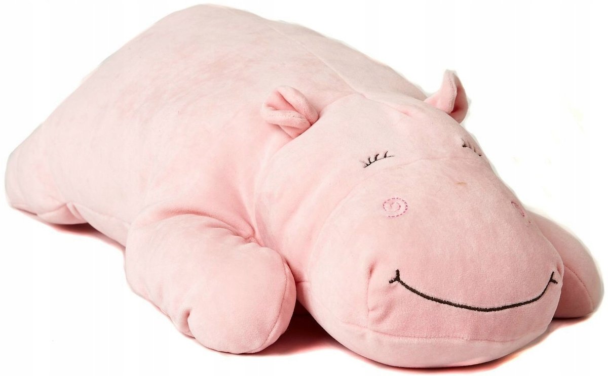Maskotka Poduszka Hipopotam Różowy Leżący - 60cm