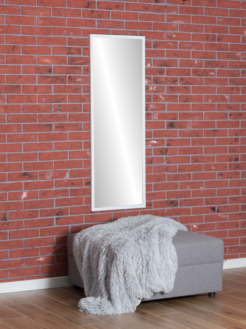 Lustro Profilmat w ramie WĄSKIEJ BIAŁEJ 125X45cm PREMIUM