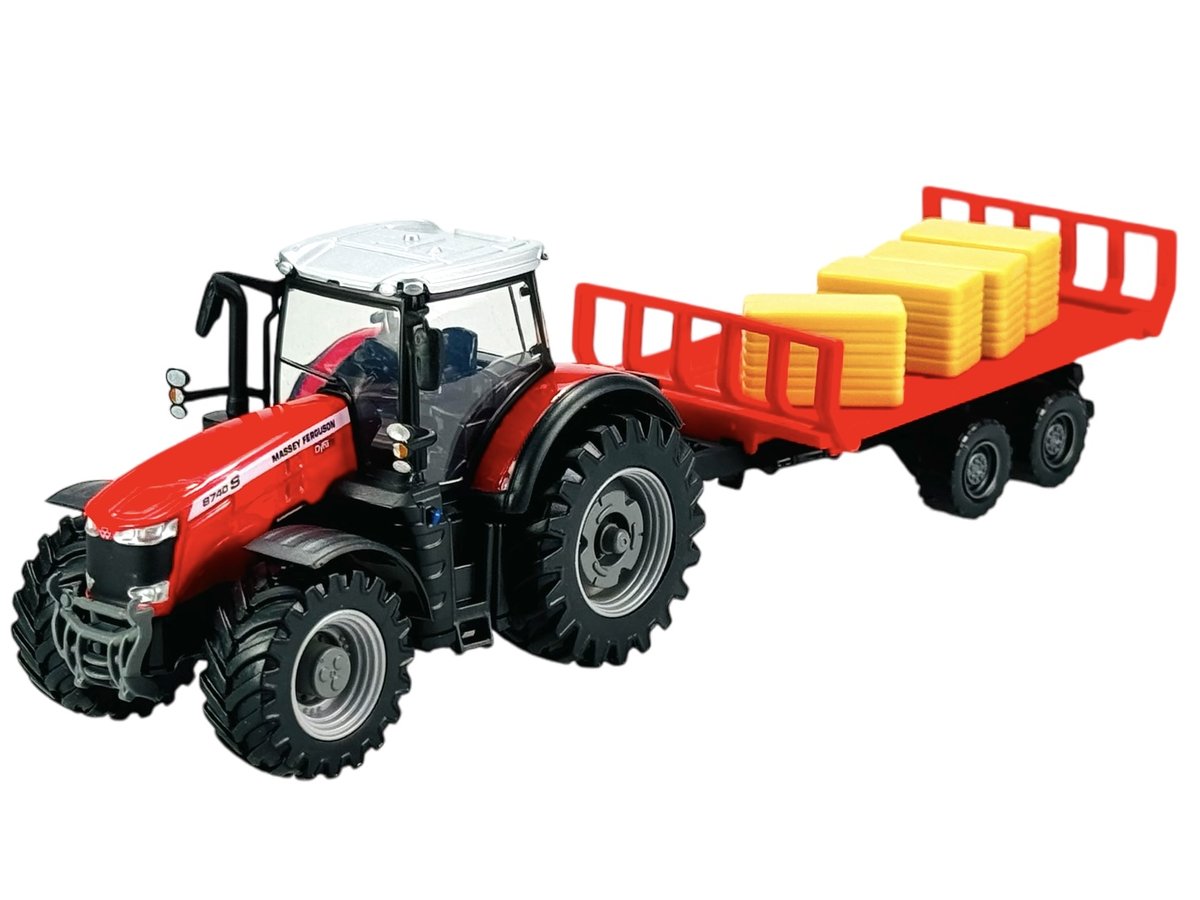 BBURAGO TRAKTOR MASSEY FERGUSON 8740S + PRZYCZEPA NA BELE 31675