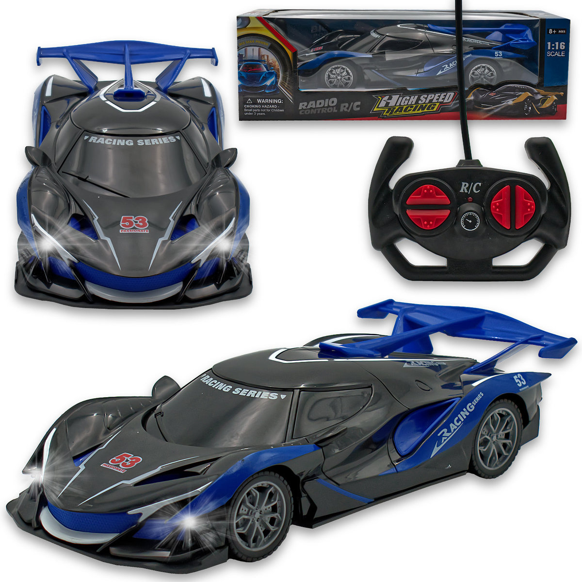 Samochód sportowy zdalnie sterowany auto na pilota r/c światła