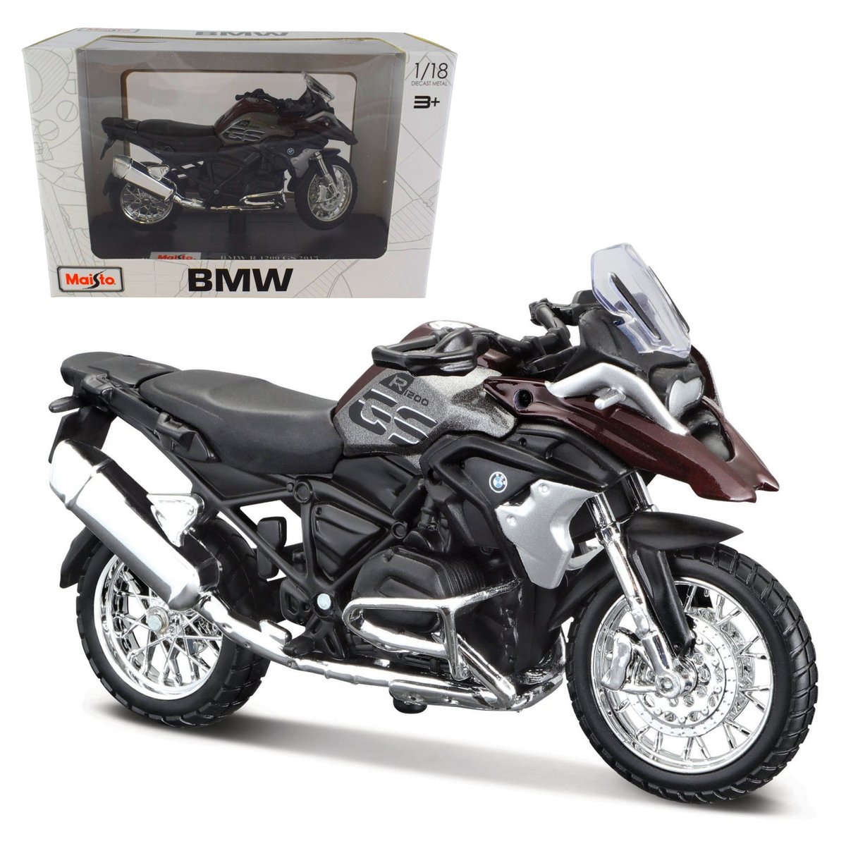 BMW R1200 GS 2017 MODEL MOTOCYKLA W SKALI 1:18 MAISTO