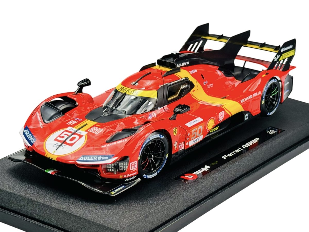 BBURAGO FERRARI 499P #50 24h LE MANS 2023 CZERWONY 1:18 16301