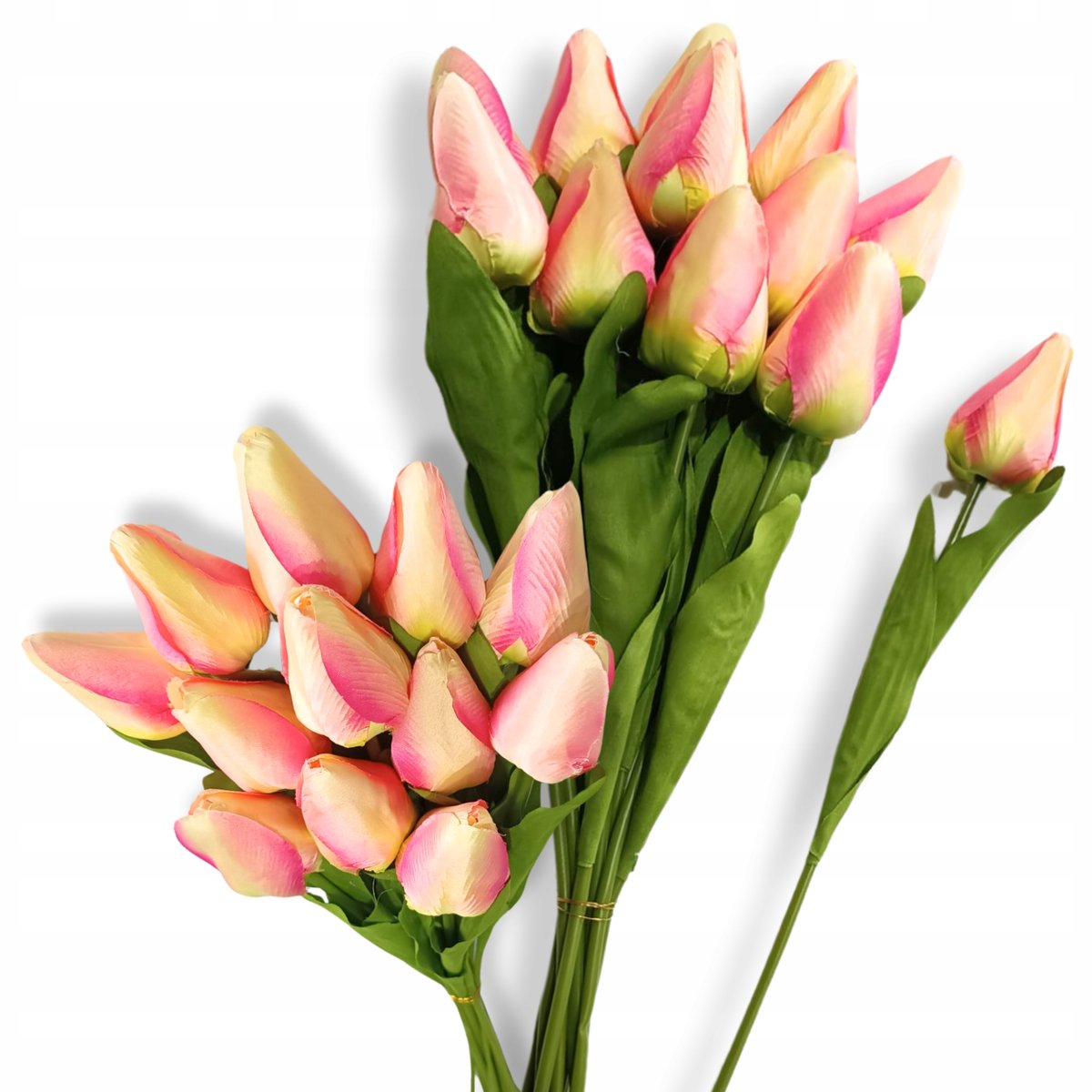 Bukiet różowych tulipanów Sztuczne tulipany 55cm Kwiaty do wazonu 12 sztuk