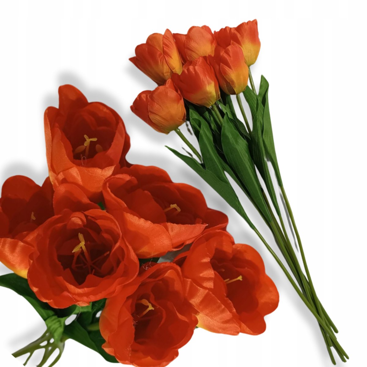 SZTUCZNY TULIPAN 56cm Bukiet tulipanów Pomarańczowy Tulipan jak żywy 6szt.