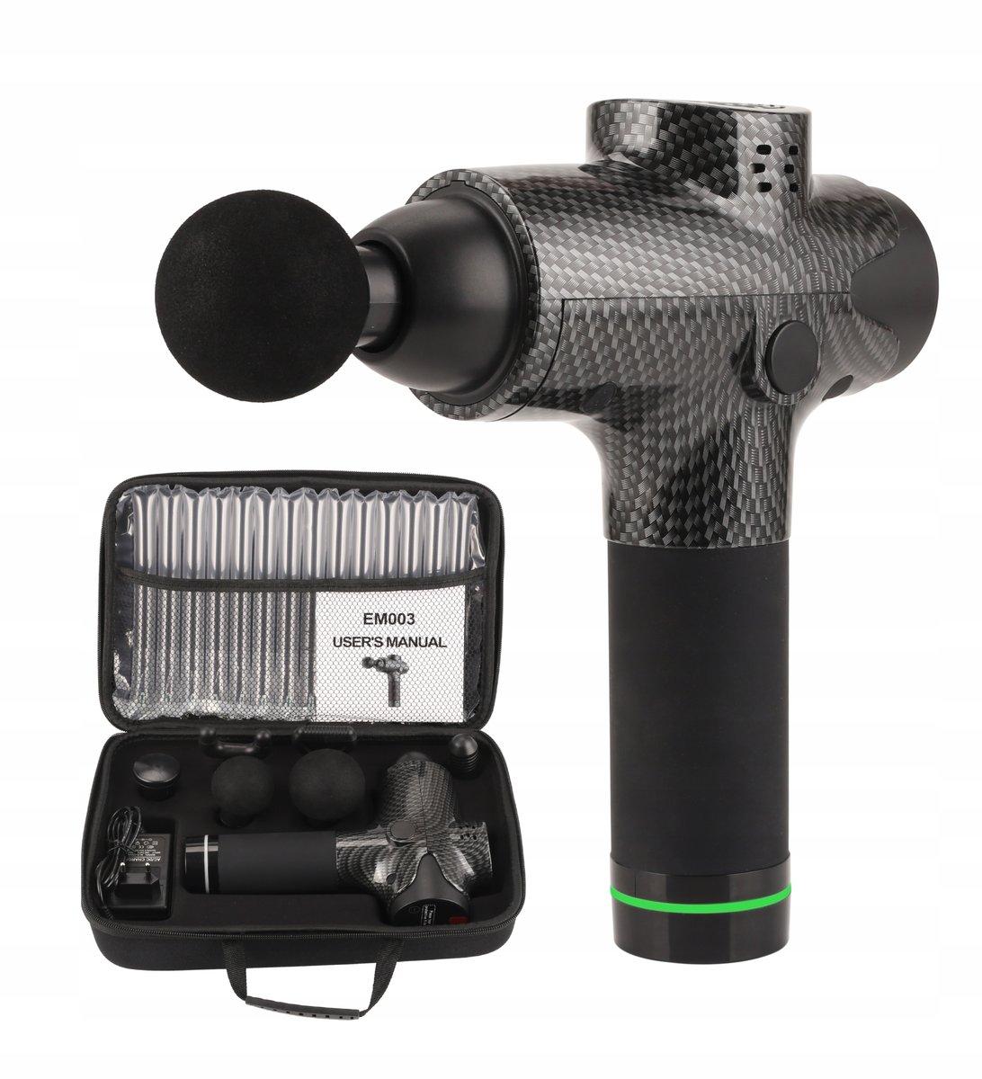 Pistolet do masażu masażer zestaw 6 głowic