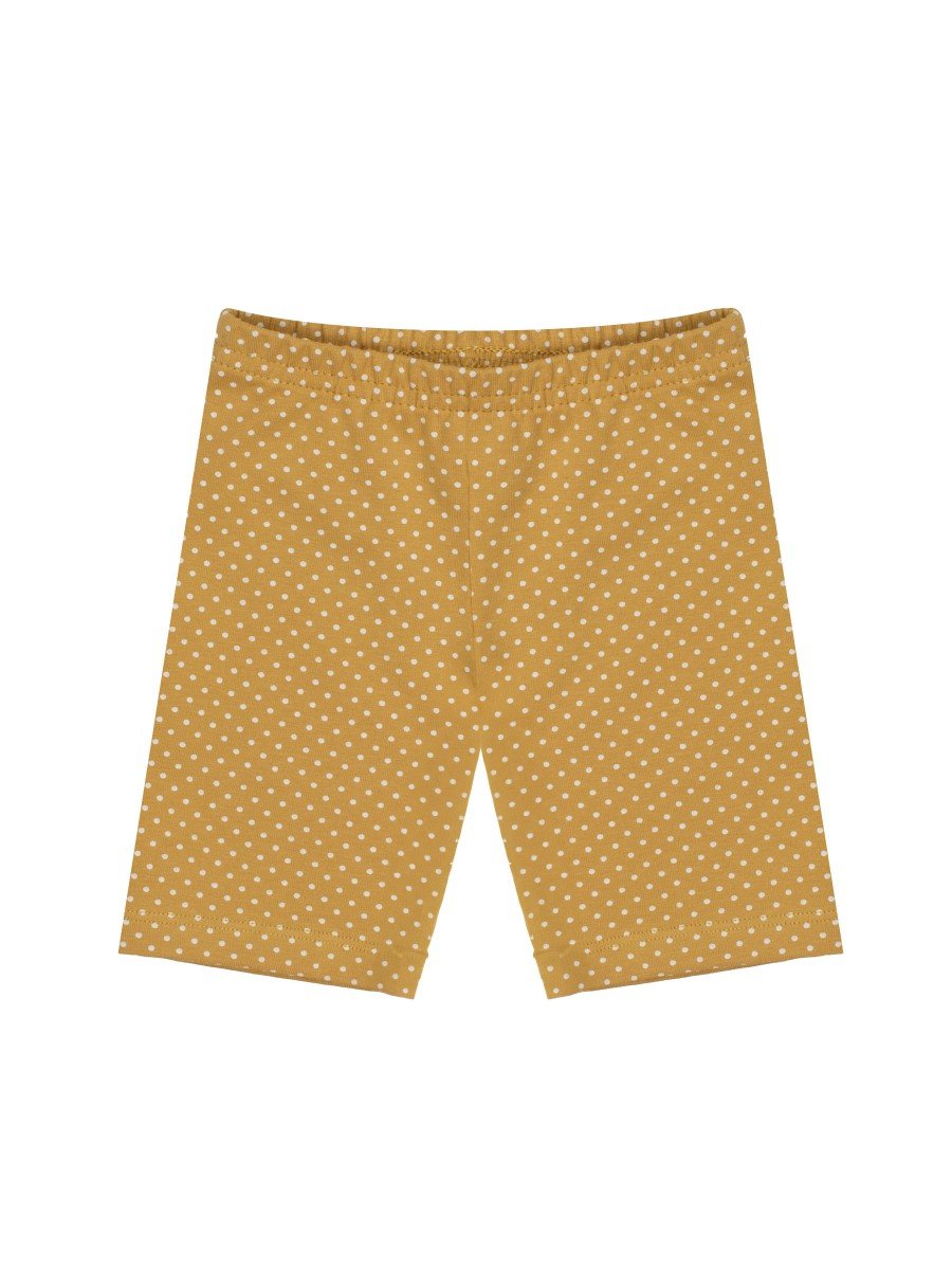 Dziewczęce legginsy krótkie kolarki w kropeczki żółte Nicol,r.146