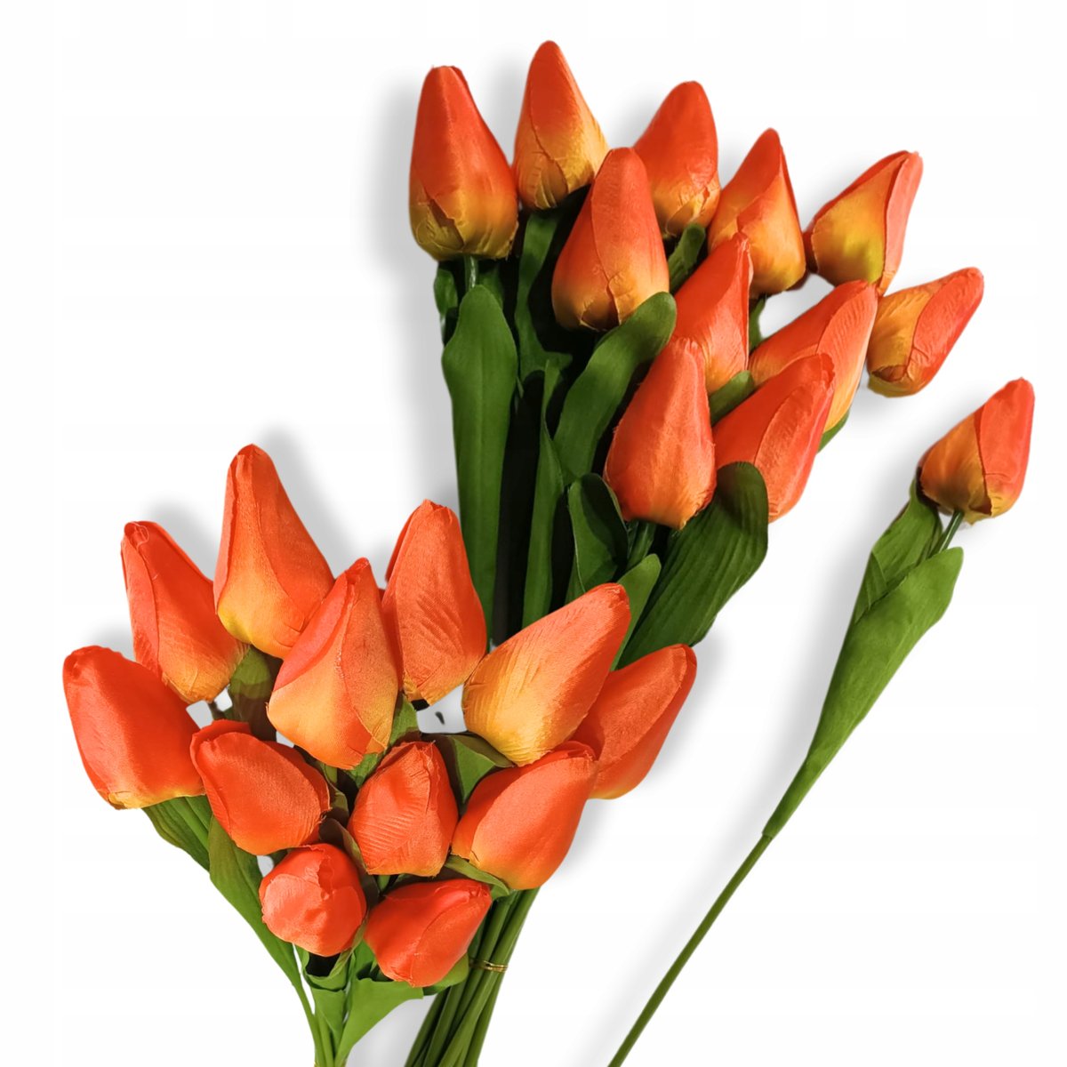 TULIPANY BUKIET TULIPANÓW 55cm Pomarańczowe Sztuczne kwiaty Wiosenne 12szt