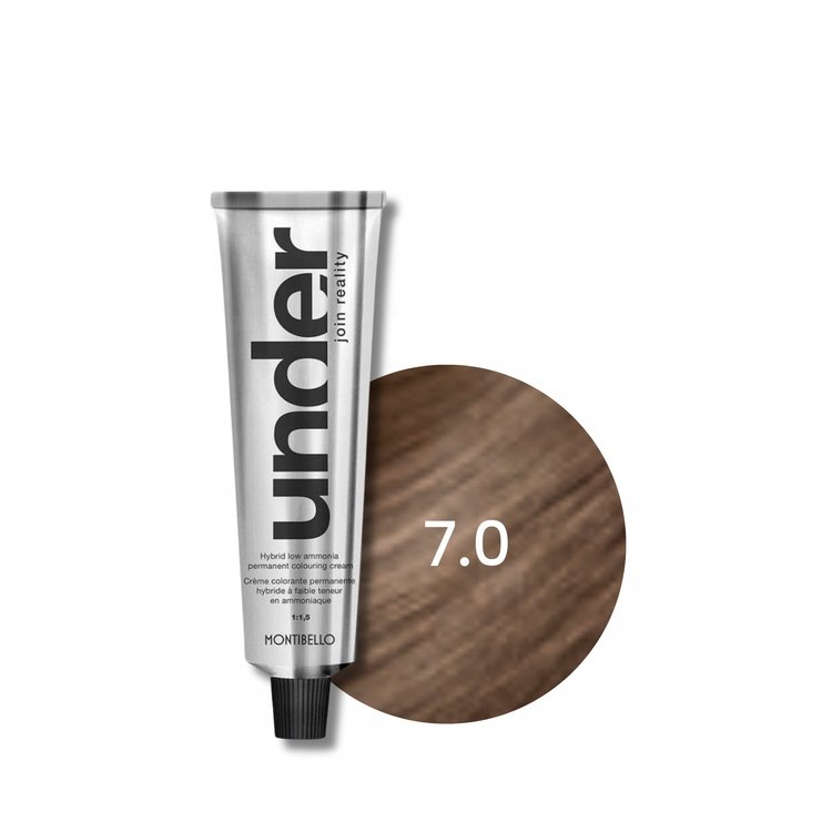 MONTIBELLO UNDER Farba do Włosów, 100% Krycie Siwizny, 7.0, 60ml