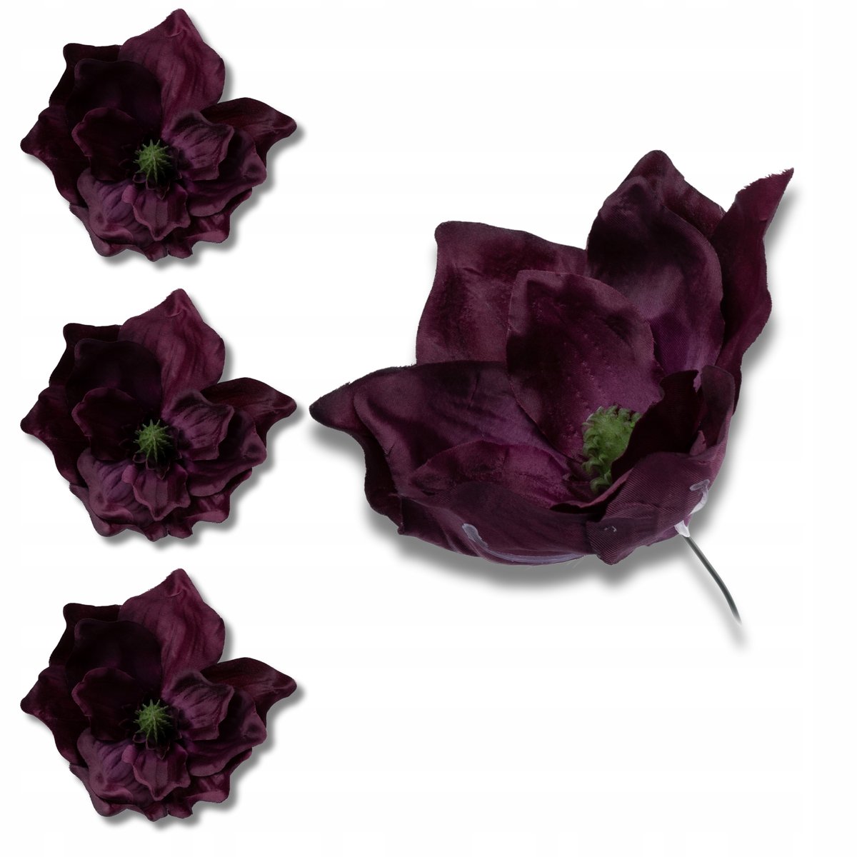 Magnolie Sztuczne Kwiaty Magnolia Purpurowa Główka wyrobowa 12 sztuk